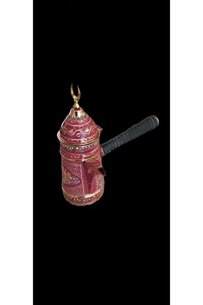 Bakır Center Bakır Cezve & Bakır Mırra Erzincan Cezve El Işlemeli Lila Renk Mırra Cezvesi No:2