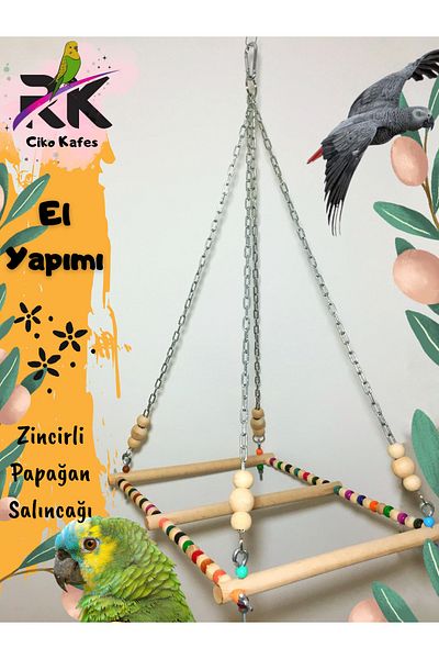 Ciko Kafes Colorful Parrot Swing with Chain