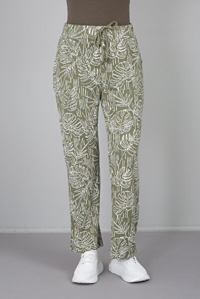 Banadamoda Γυναικείο αθλητικό παντελόνι βισκόζης με σχέδια από φοίνικα