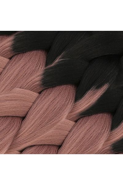 KONAK PERUK Synthetic Ombreli Hair For African Braid And Rasta - Black / Dried Rose
