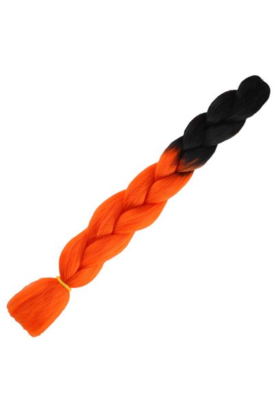 KONAK PERUK Black/Orange Ombreli Synthetic Hair For African Braid And Rasta