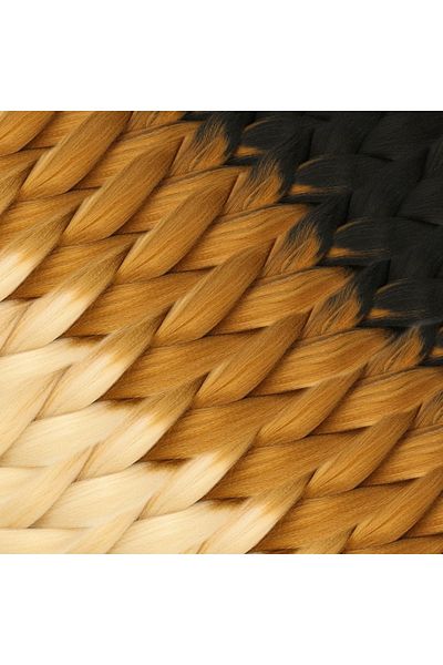 KONAK PERUK Synthetic Ombreli Hair For African Braid And Rasta - Black / Caramel / Platinum
