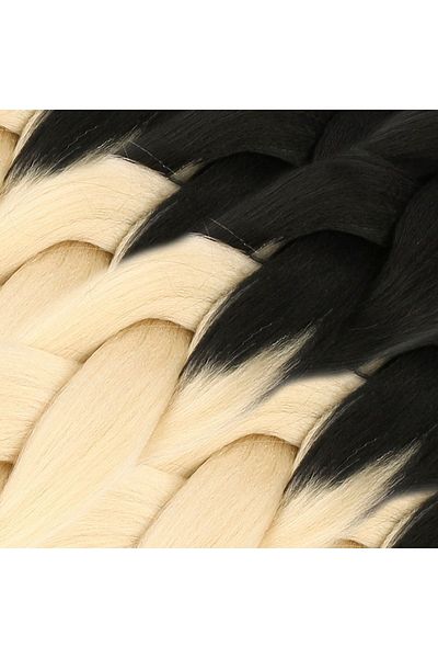 KONAK PERUK Synthetic Ombreli African Braid and Rasta Hair - Black / Platinum