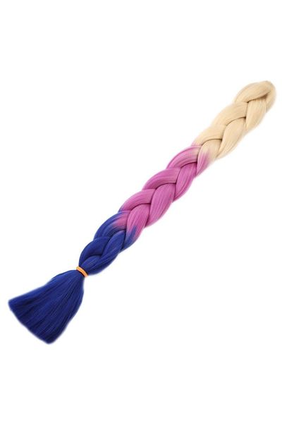 KONAK PERUK Synthetic Ombreli Hair For African Braid And Rasta - Platinum / Lilac / Blue