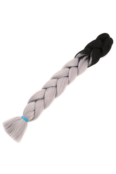 KONAK PERUK African Braiding Synthetic Ombreli Hair 100 Gr- Black / Medium Tone Gray