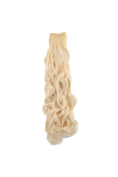 KONAK PERUK Fiber Synthetic Wavy 8 Pieces Snap Closure - Platinum