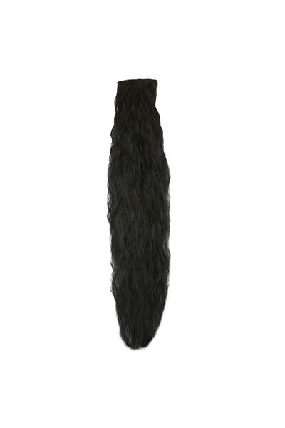 KONAK PERUK 8 Pieces Fiber Synthetic Fluffy Wavy Snap Closure - Black