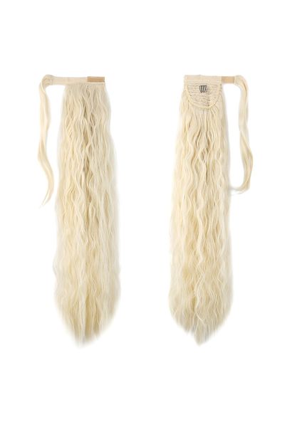 KONAK PERUK Platinum Tied Fluffy Wavy Ponytail