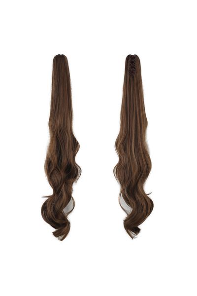 KONAK PERUK Buckle Wavy Ponytail - Brown