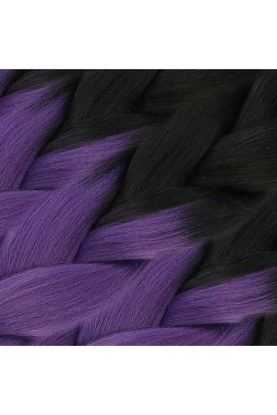 KONAK PERUK Synthetic Ombreli Hair For African Braid And Rasta - Black / Ashy Purple