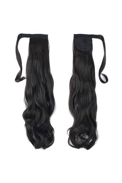 KONAK PERUK Brown Ponytail - Tied and Wavy