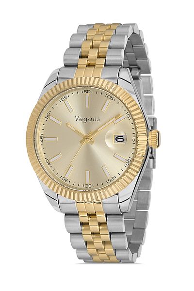 Vegans 20353 Steel Strap Calendar Men's Wristwatch