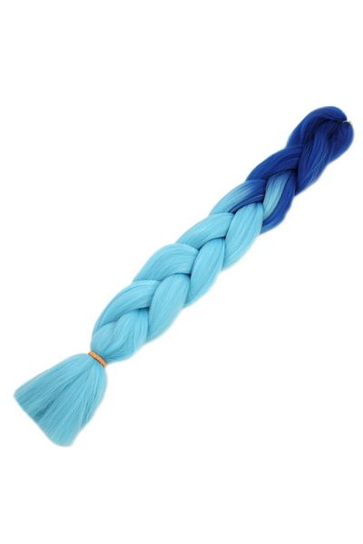 KONAK PERUK Ombre Synthetic Hair for African Braid and Rasta - Dark Blue / Light Blue