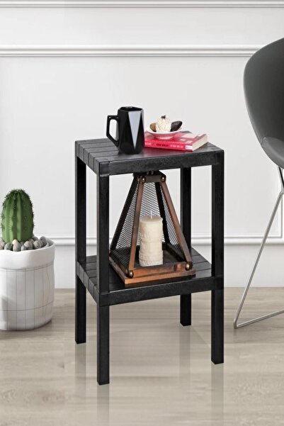 Bayev Siyah 2 Katlı Plastik Bahçe Sehpası Gazetelikli Masa Havuz Plaj Balkon ...