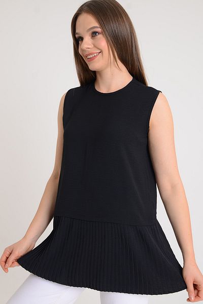 MaraSender Ayrobin Fabric Pleated Zero Sleeve Underwear Tunic