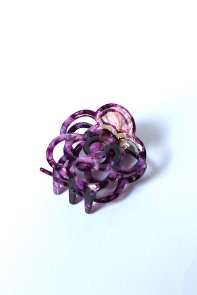 THE MOON Rose Tortoise Shell Patterned Purple Hair Clip