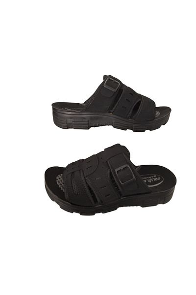 ALAABO Range Black-buckle Comfortable Lightweight Orthopedic Men's Daily Slippers