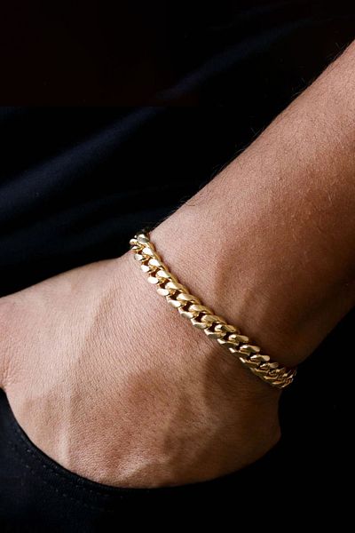 The Collection Gurmet Classic Tarnishable Gold Men's Steel Bracelet