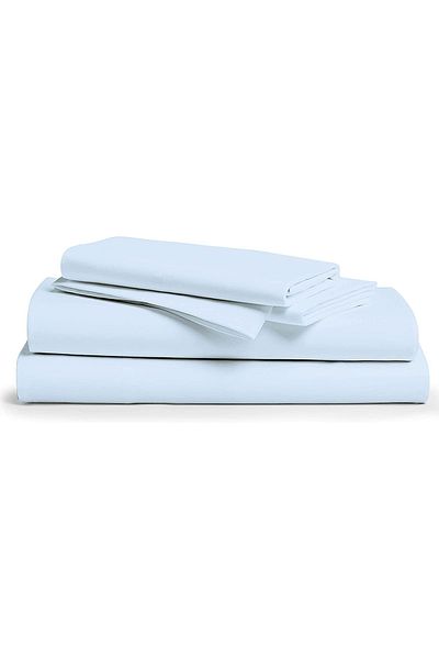 stay home Set cuvertură de pilota cu cearșaf elastic dublu albastru
