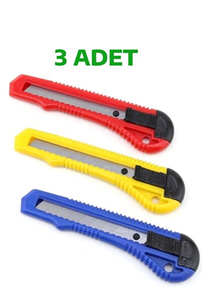 nistabolje 3 Adet Maket Bıçağı Büyük Boy Falçata Bıçak Ofis-Kırtasiye
