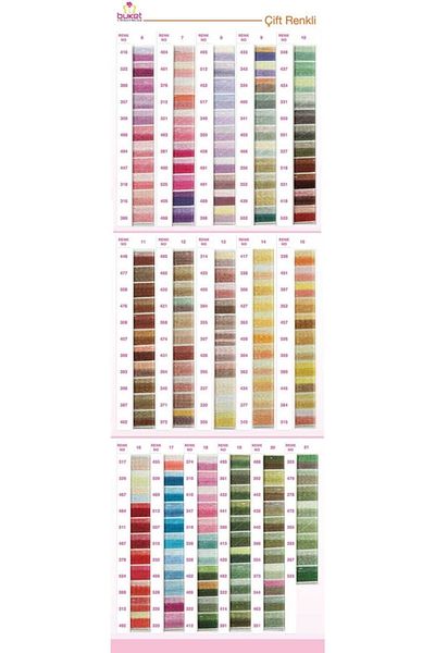 Kaplan El Sanatları Bouquet Tulip Hand Embroidery Threads - Double Colors