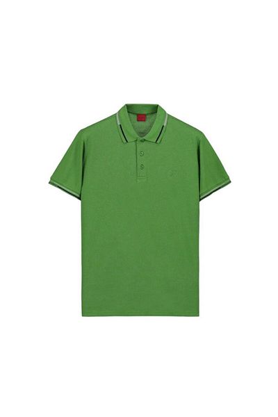 Sarar Συνέντευξη Sarans Polo Collar 100% βαμβακερό πράσινο μπλουζάκι με γιακά