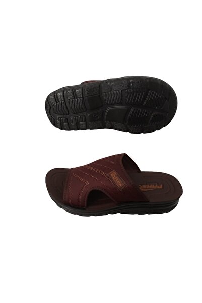 Pars 236 Kahve-düz Erkek Ortopedik Rahat Hafif Ve Şık Günlük Terlik