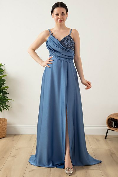 PULLIMM Rochie cu bretele din crepon din satin 13415