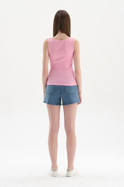 Dagi Pink Thick Strapped Ribbed Undershirt