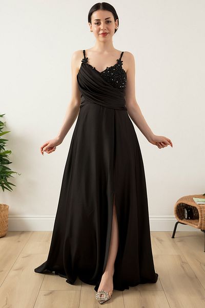 PULLIMM Rochie cu bretele din crepon din satin 13415