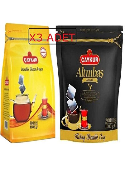 Çaykur Altınbaş and Black Süzen Teapot Bag 5 Gr 200 Pieces 1000 Gr 3 Pieces