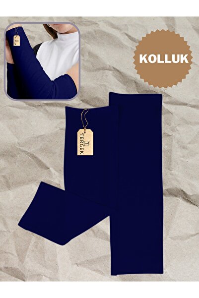 Tergek Mânecă Albastru bleumarin Cot Sus Dreapta Stânga Dublu Flexibil Lycra Bumbac Pieptănat, Sport zilnic Rugăciune Hijab