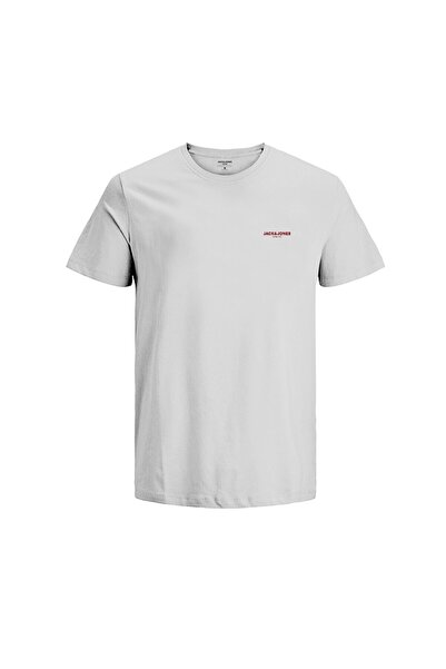 Jack & Jones Ανδρικό μπλουζάκι Jack&Jones Crew Neck Basic Λευκό-Κόκκινο 100% βαμβάκι 12238844