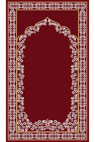 Rugs Modern Halı Red Flower Patterned Prayer Rug 70x120