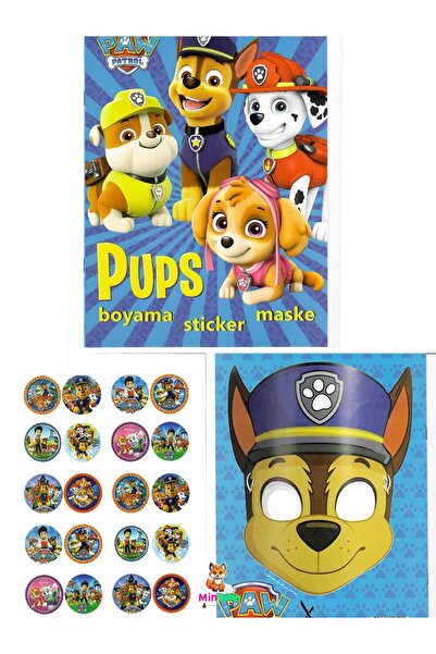 minkino Paw Patrol Boyama Kitabı 3'lü (boyama , Sticker , Maskeli )