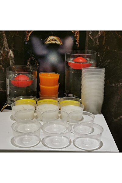 iv candles İv Blue Purple 100 Adet Boş Plastik Kapsül Mum Kabı