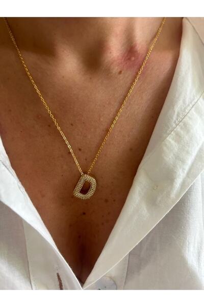 Rossetto Atelier Taşlı D Harfli Kolye