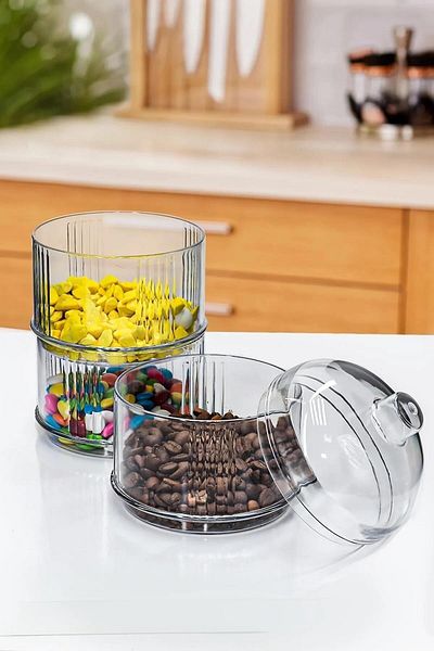 ORSA HOME Orsahome 015 3 Layer Dragee Sugar Bowl Storage Container Luxury Presentation Holder