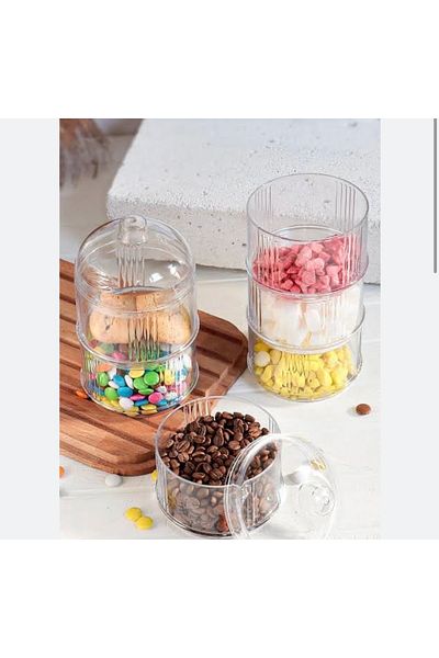 ORSA HOME Orsahome 015 3 Layer Dragee Sugar Bowl Storage Container Luxury Presentation Holder