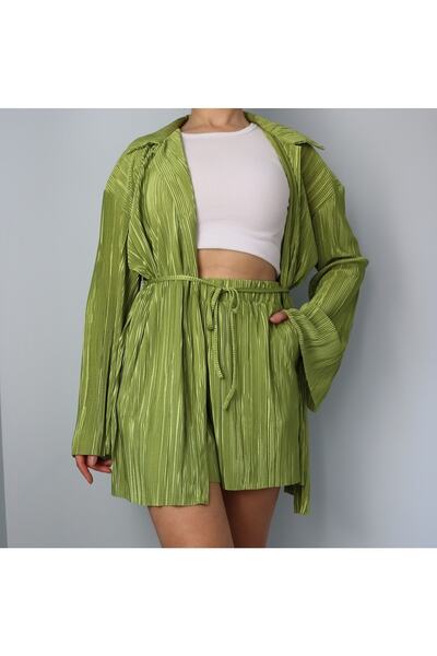 Ece Kahraman Piliseli Kimono Şort Takım