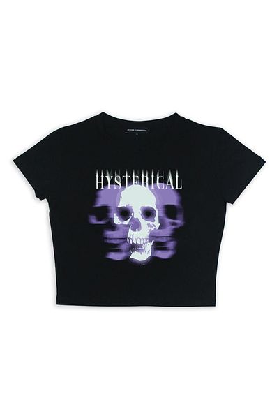 Touz zolid wear Hysterical Printed Black Crop