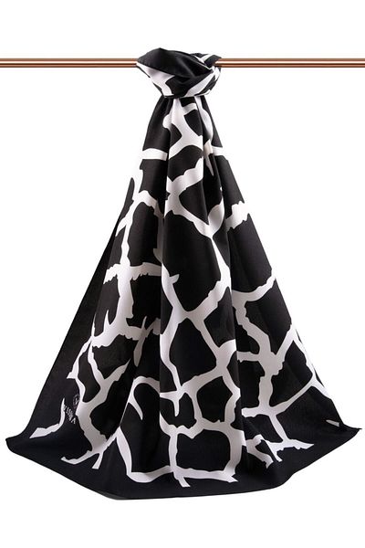 Vissona Medina Silk Γυναικείο Σάλι - Μαύρη Κρέμα