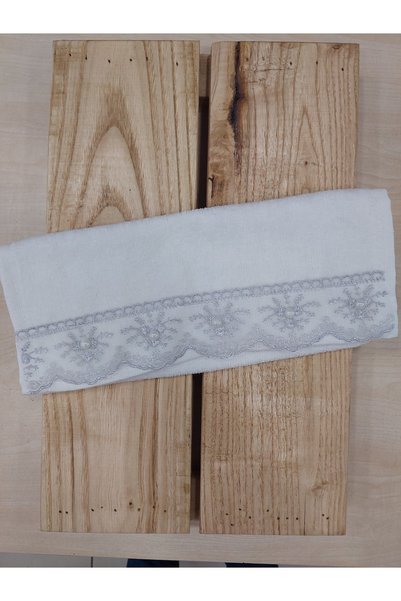 HOBİTEKS Wedding Convoy Towel Velvet Gupurlu 12 Pieces