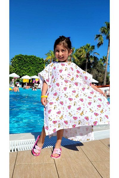 Alpar Tekstil Muslin Hooded 100% Cotton Children's Beach Poncho / Horse