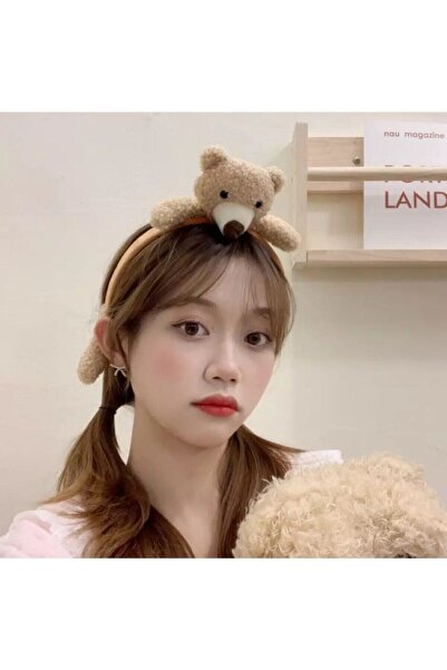 QUEEN AKSESUAR Coroană 3D cu ursuleț de pluș mare și pufos, cremă pentru coro...