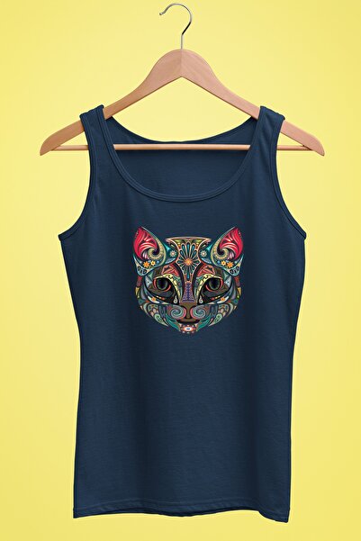 Raf Coll Жіноча майка на бретельках з цифровим принтом «Кішка», 100% бавовна