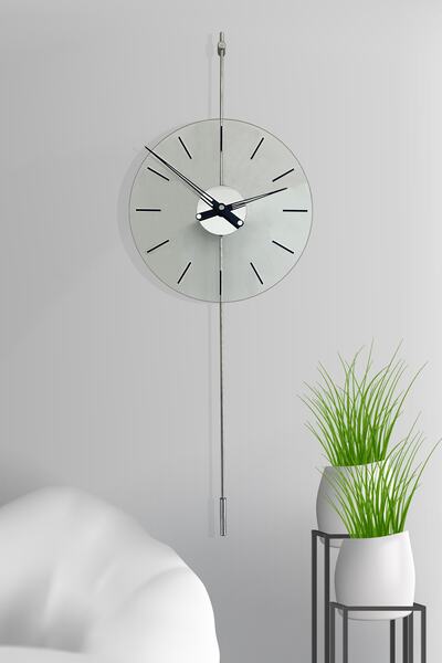 AGA KONSEPT Primera Glazing Silver Time 40, Modern Metal Ve Cam Tasarım Duvar...