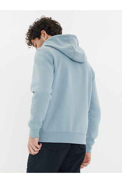 Threadbare Men Graphic Print Long Sleeve Hoodie, Slate Blue