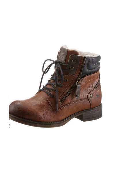 Mustang Stiefelette - Braun - Flacher Absatz