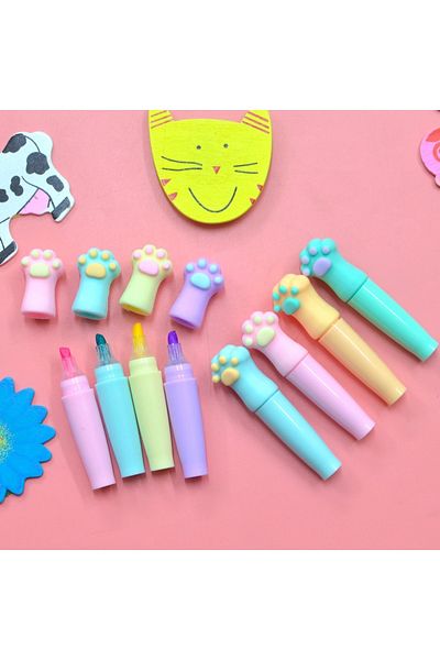 Taros Mini Cute Cat Paws Highlighter Set of 6